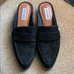 Steve Madden Black Suede Mules